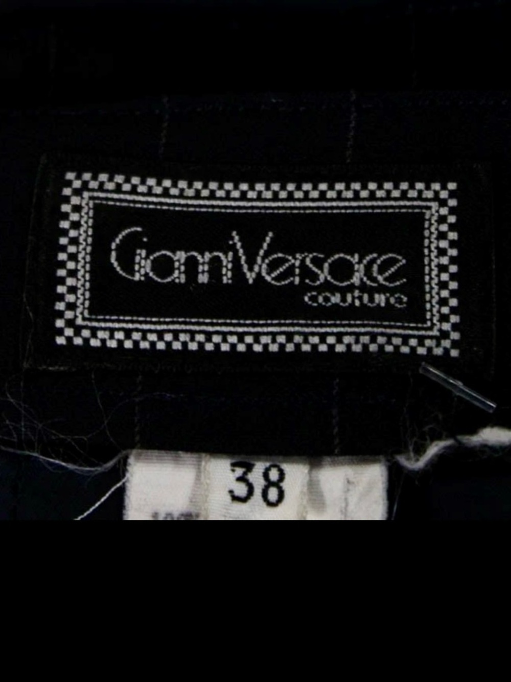 Gianni Versace Couture Vintage Pinstripe Black Pencil Skirt 100% Wool Size 38 EU - Picture 4 of 5